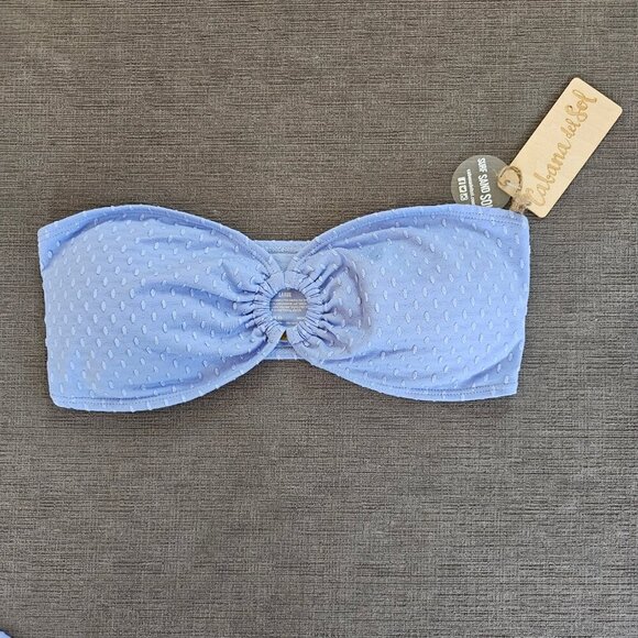 NWT CABANA DEL SOL Women's Light Blue Textured Belted Bikini Set Size Large - Picture 3 of 10